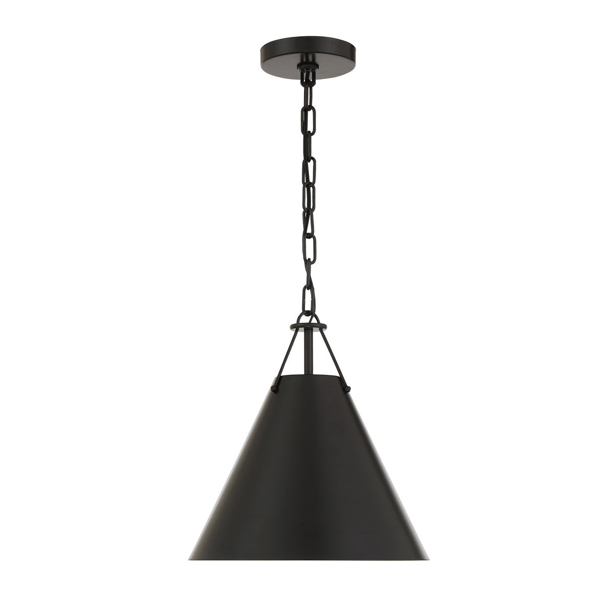 Bowie Small Metal Pendant 12", Matte Black