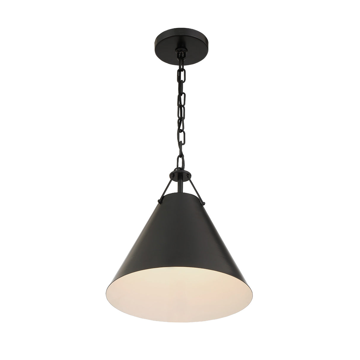 Bowie Small Metal Pendant 12", Matte Black