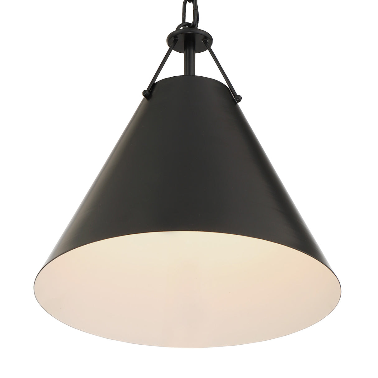 Bowie Small Metal Pendant 12", Matte Black