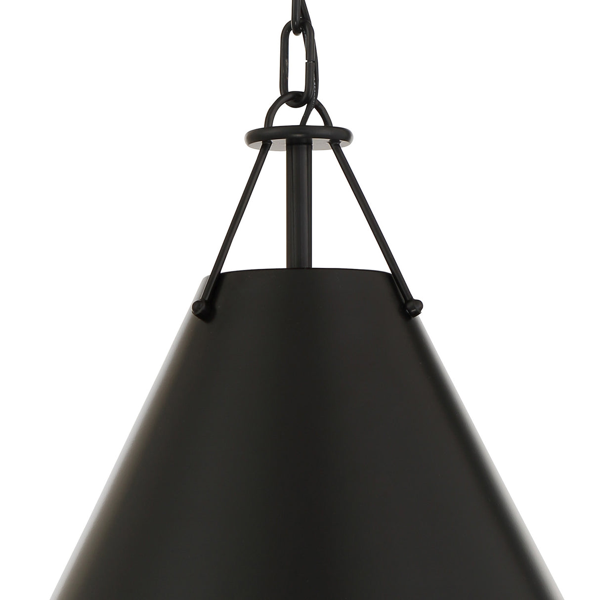 Bowie Small Metal Pendant 12", Matte Black