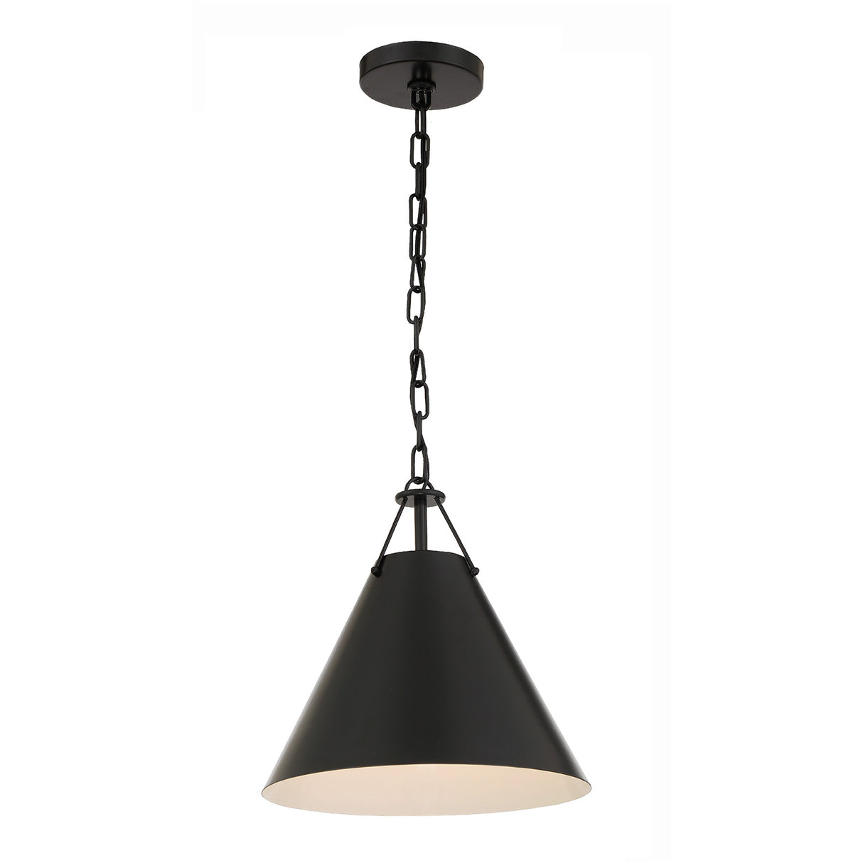 Bowie Small Metal Pendant 12", Matte Black