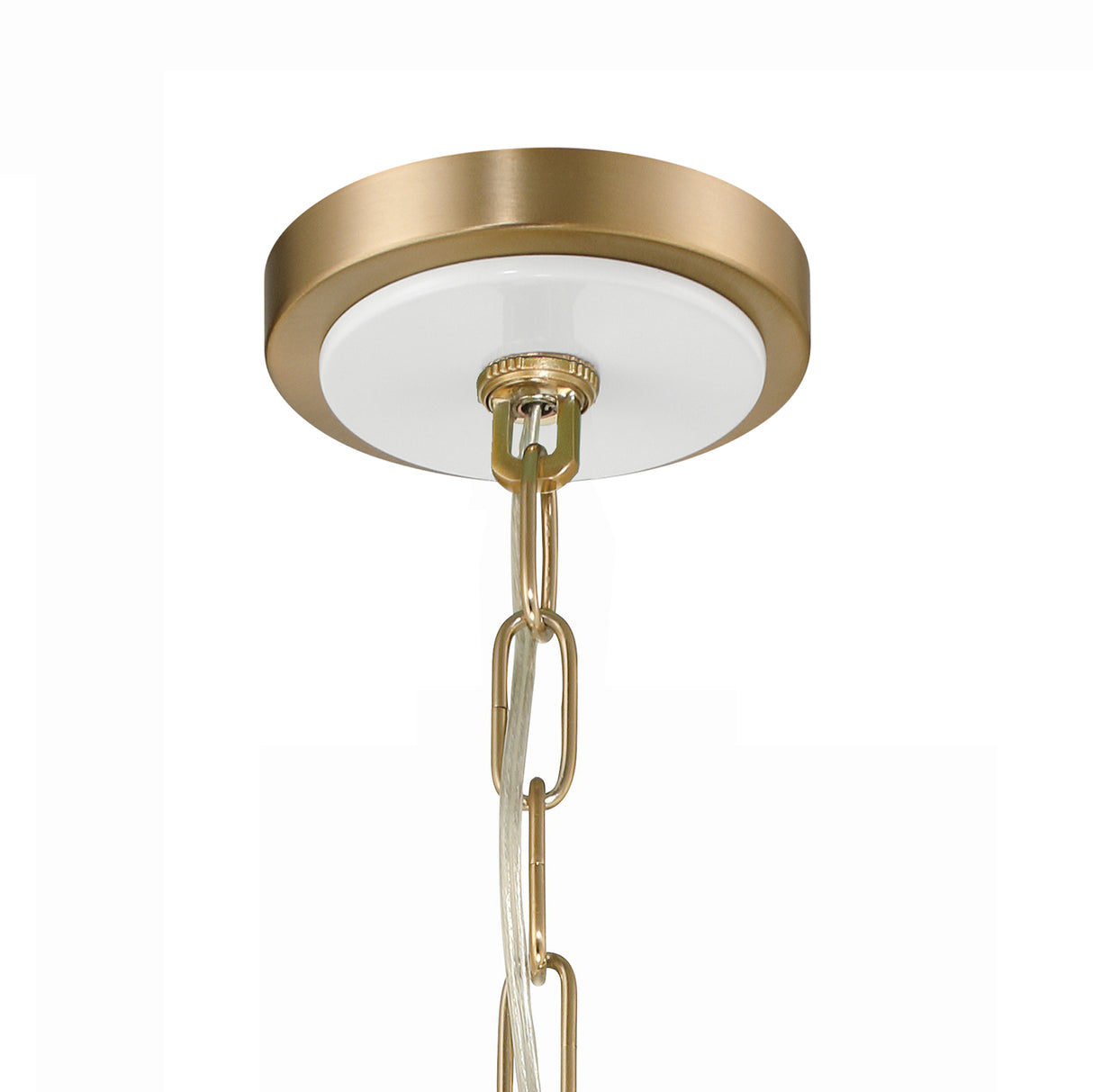 Bowie Small Metal Pendant 12", White and Brass