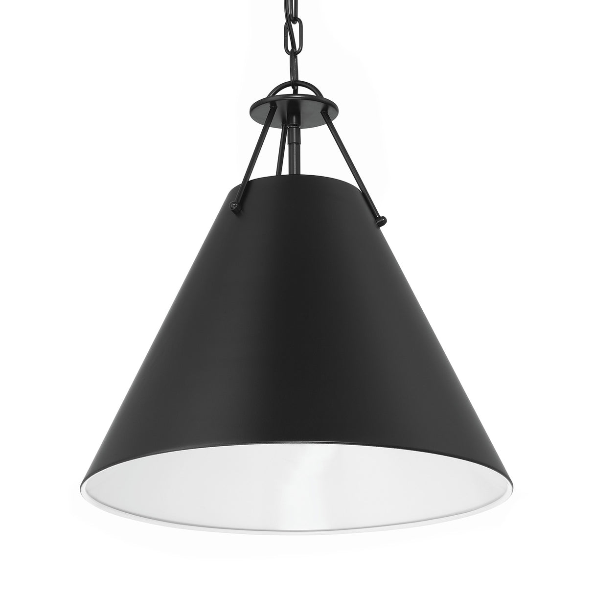 Bowie Medium Metal Pendant 16", Matte Black