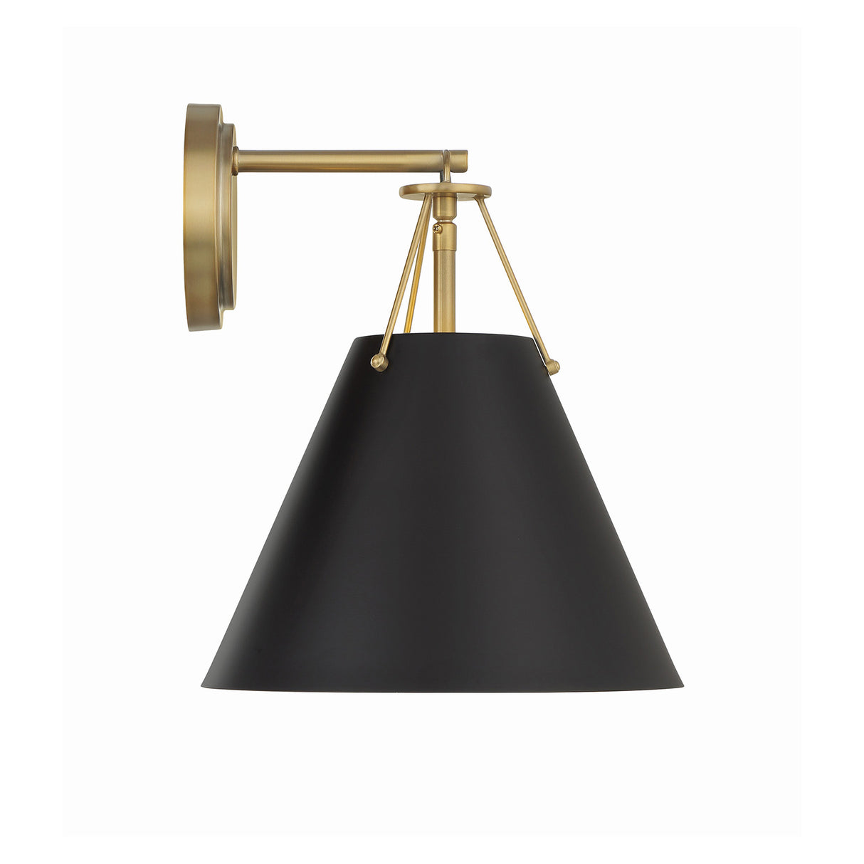 Bowie Wall Sconce, Matte Black and Brass