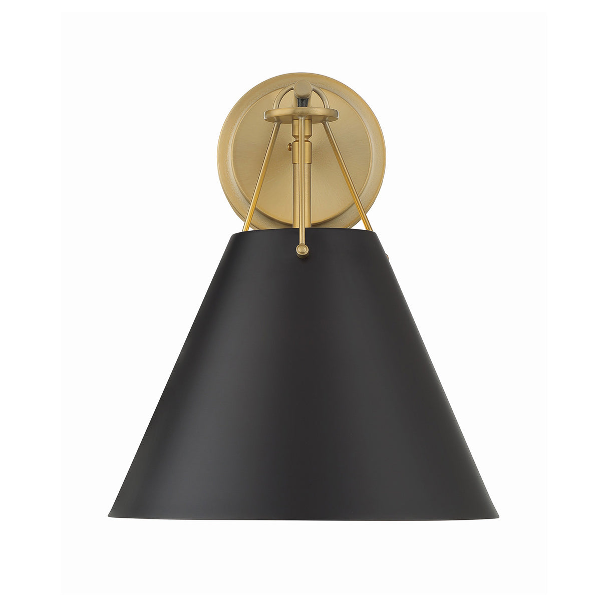 Bowie Wall Sconce, Matte Black and Brass