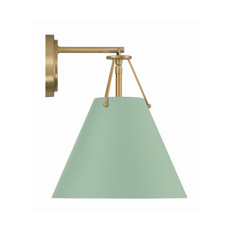Bowie Wall Sconce, Sage Green and Brass
