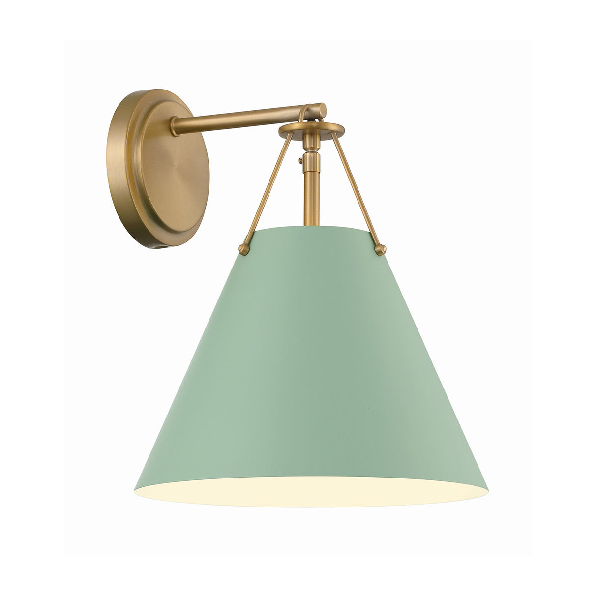 Bowie Wall Sconce, Sage Green and Brass