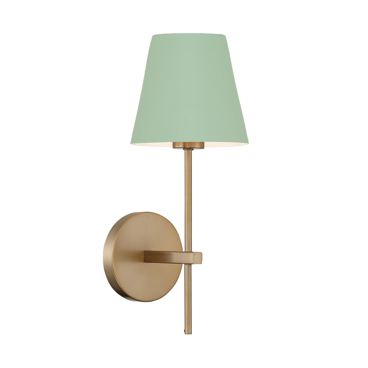 Banks Wall Sconce, Sage Green and Brass