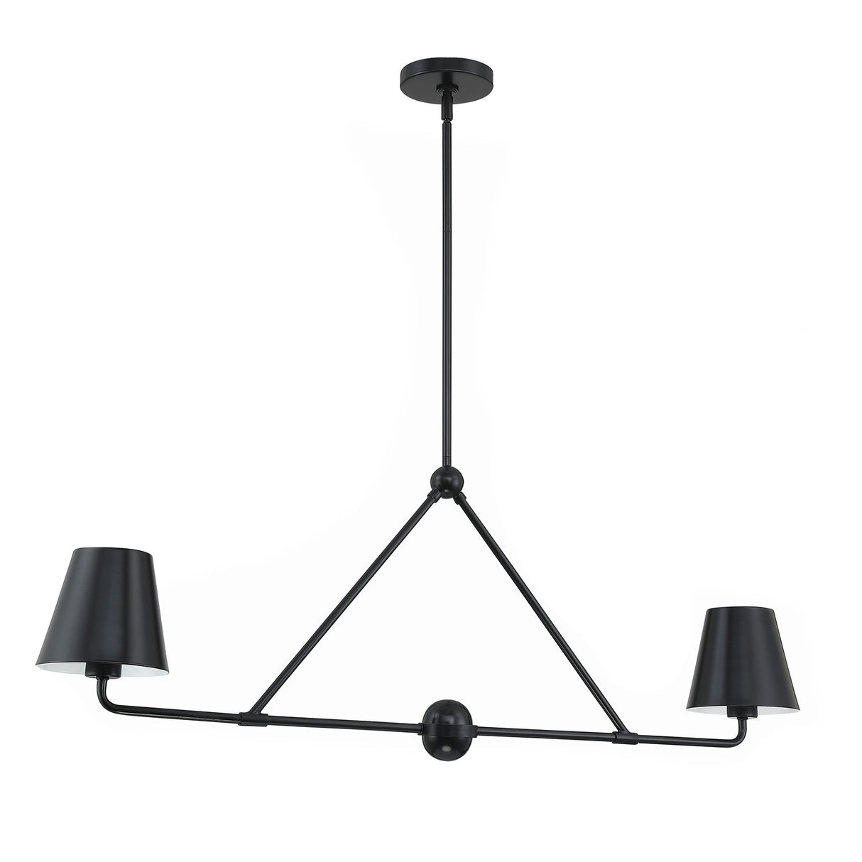 Banks 2 Shade Linear Pendant 42", Matte Black