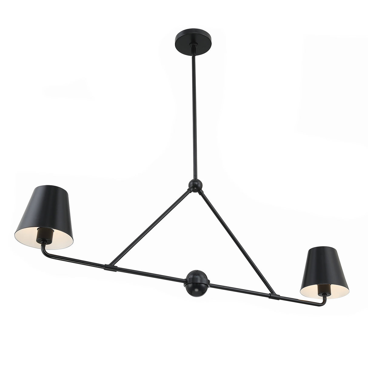 Banks 2 Shade Linear Pendant 42", Matte Black
