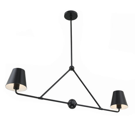 Banks 2 Shade Linear Pendant 42", Matte Black