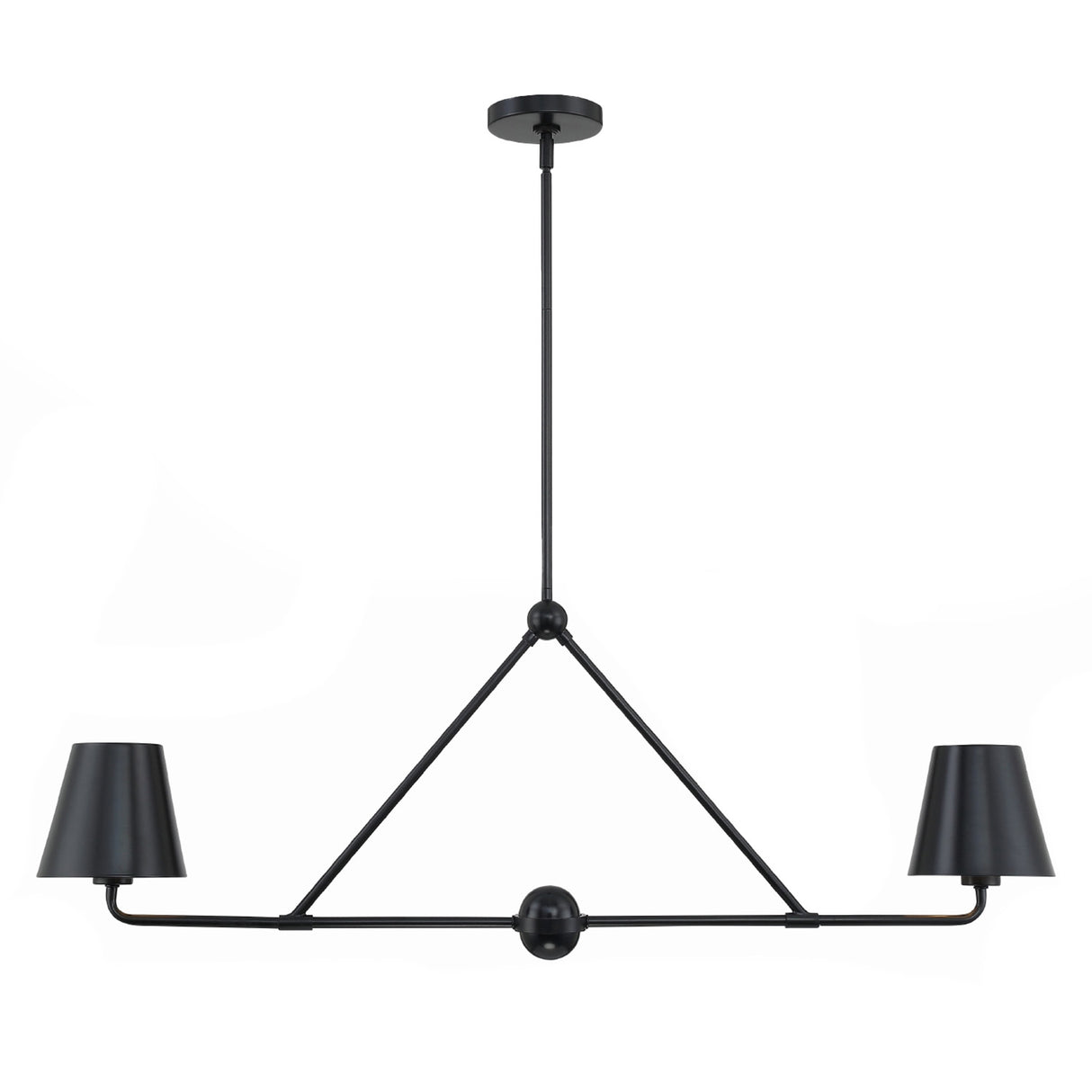 Banks 2 Shade Linear Pendant 42", Matte Black