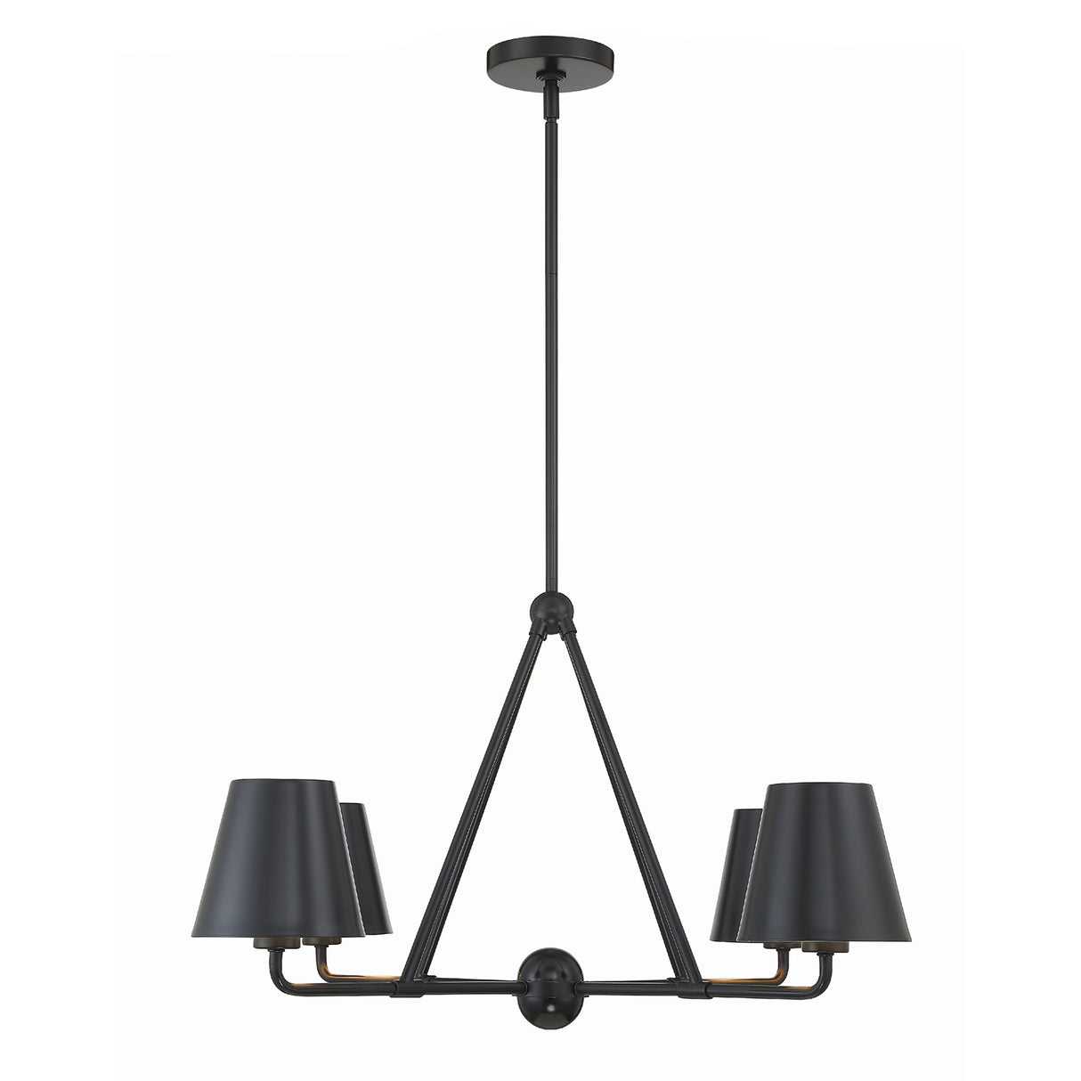 Banks 4 Light Chandelier 32", Matte Black