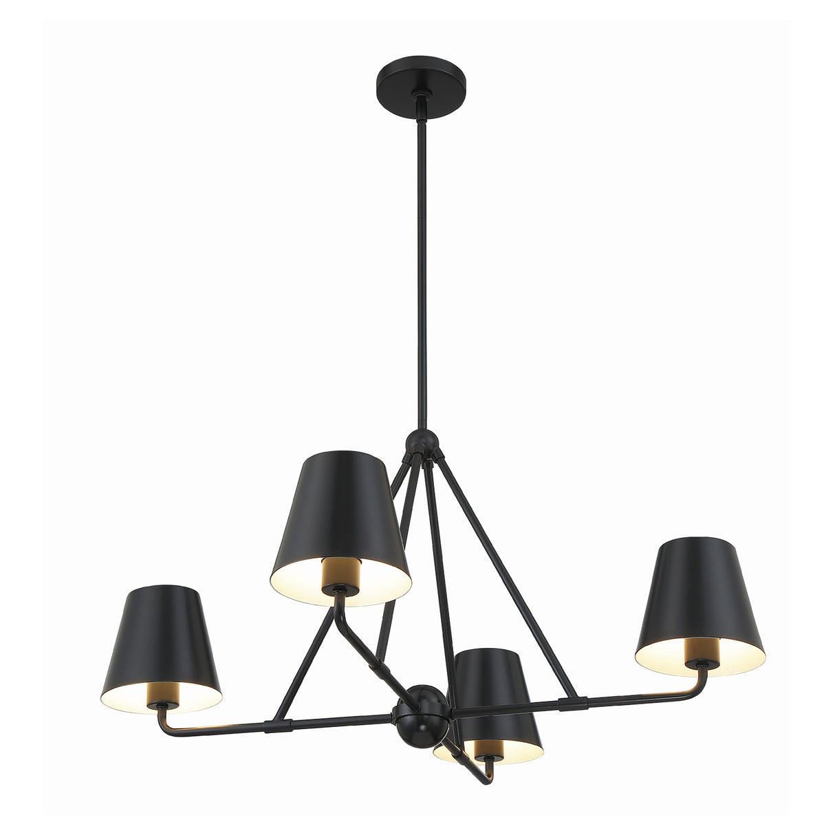 Banks 4 Light Chandelier 32", Matte Black