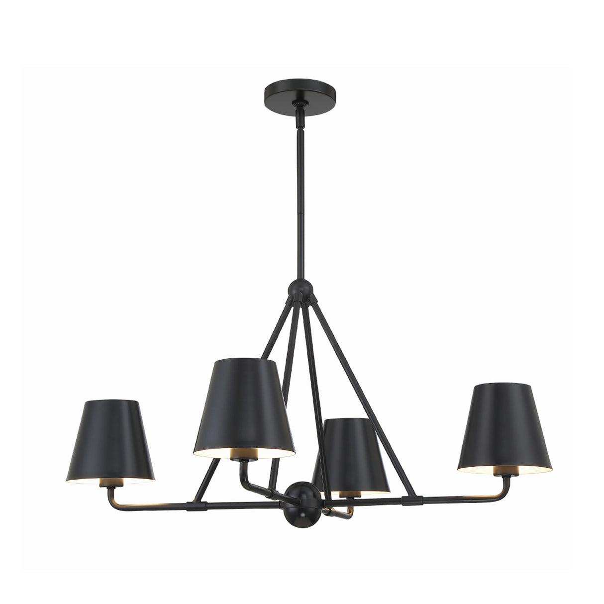 Banks 4 Light Chandelier 32", Matte Black