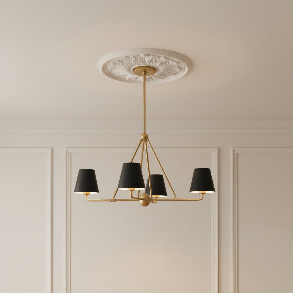 Banks 4 Light Chandelier 32" for Transitional home with White Walls