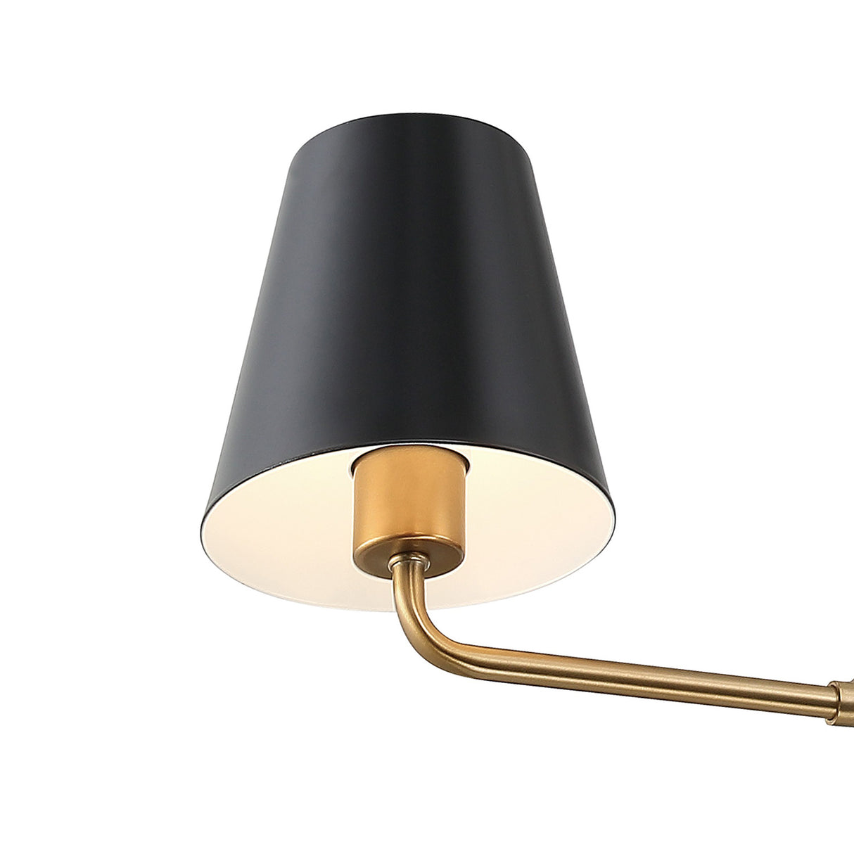 Banks 4 Light Chandelier 32", Matte Black and Brass
