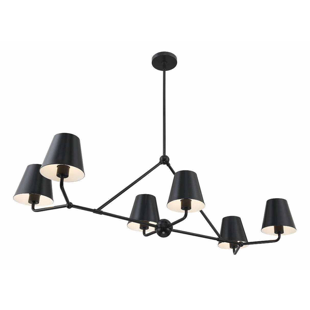Banks 6 Light Linear Chandelier 46", Matte Black