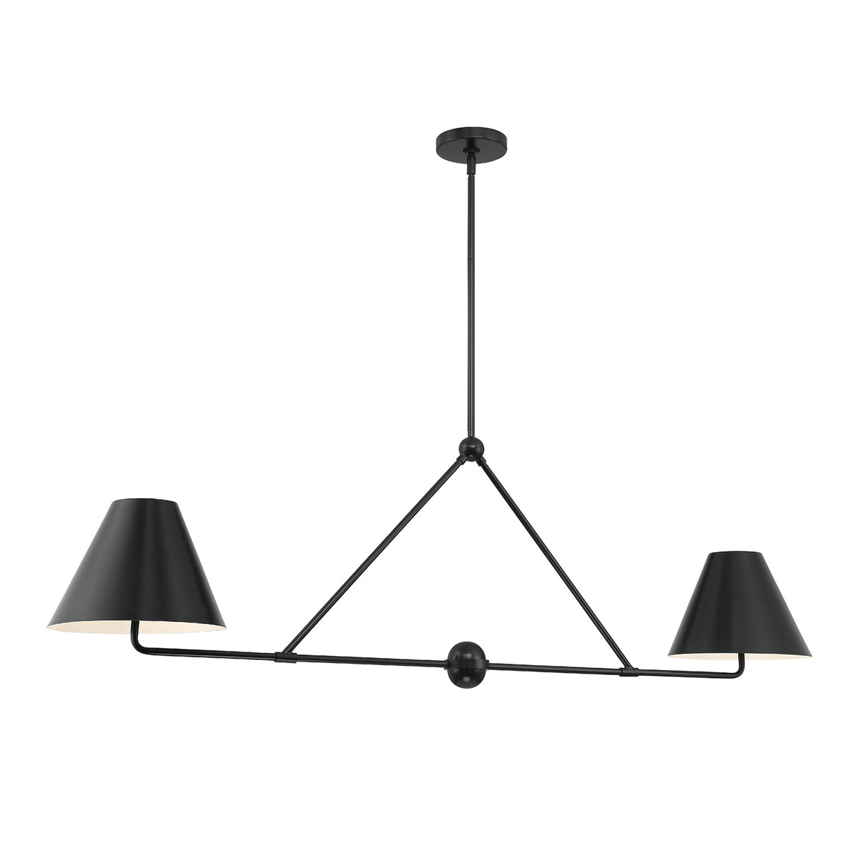 Banks 2 Shade Linear Pendant 54", Matte Black
