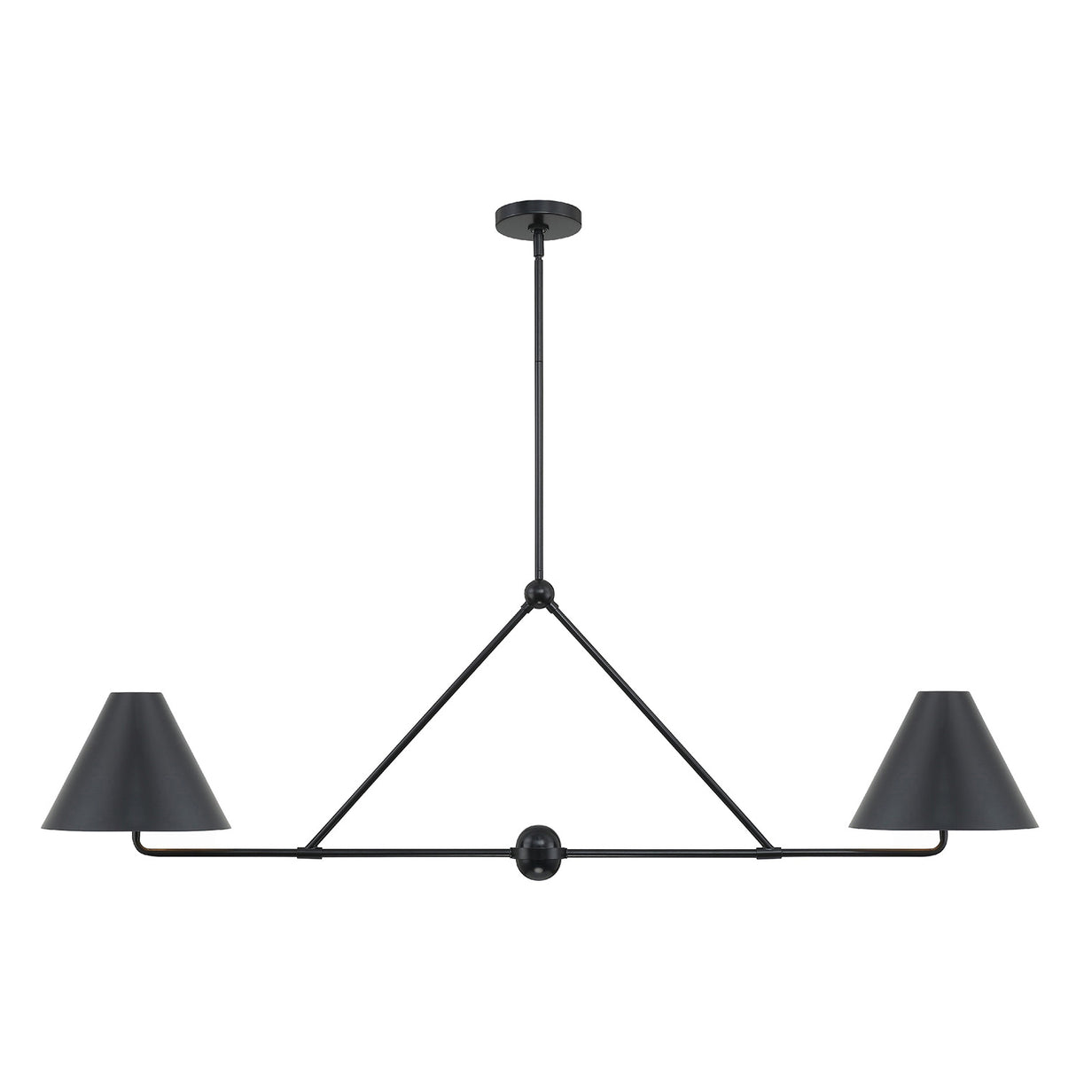 Banks 2 Shade Linear Pendant 54", Matte Black