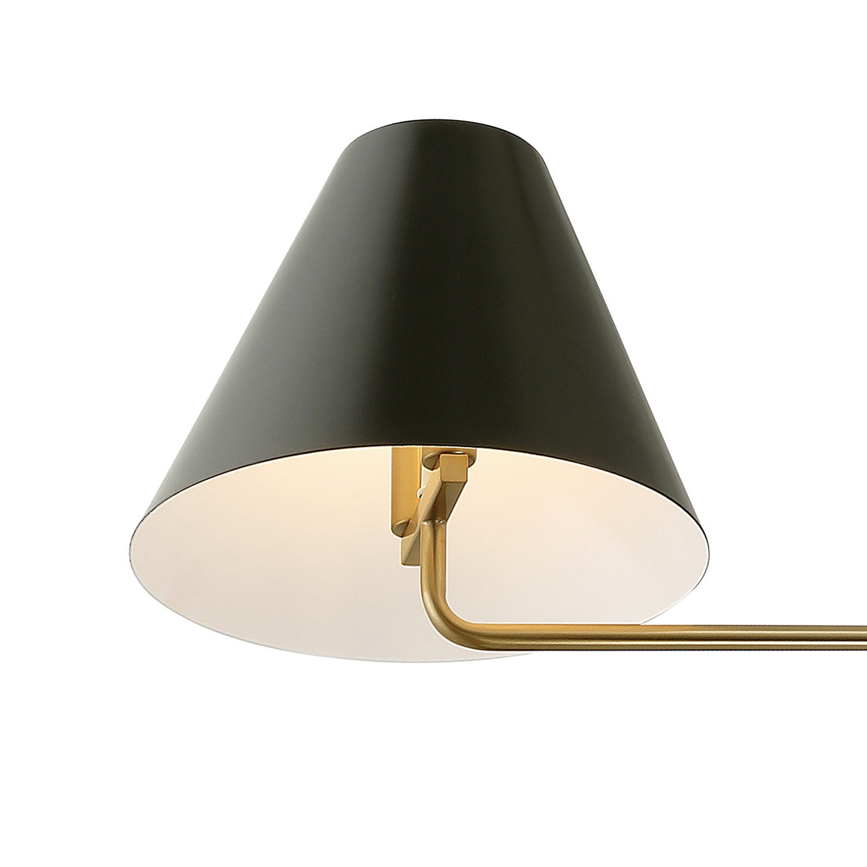 Banks 2 Shade Linear Pendant 54", Matte Black and Brass