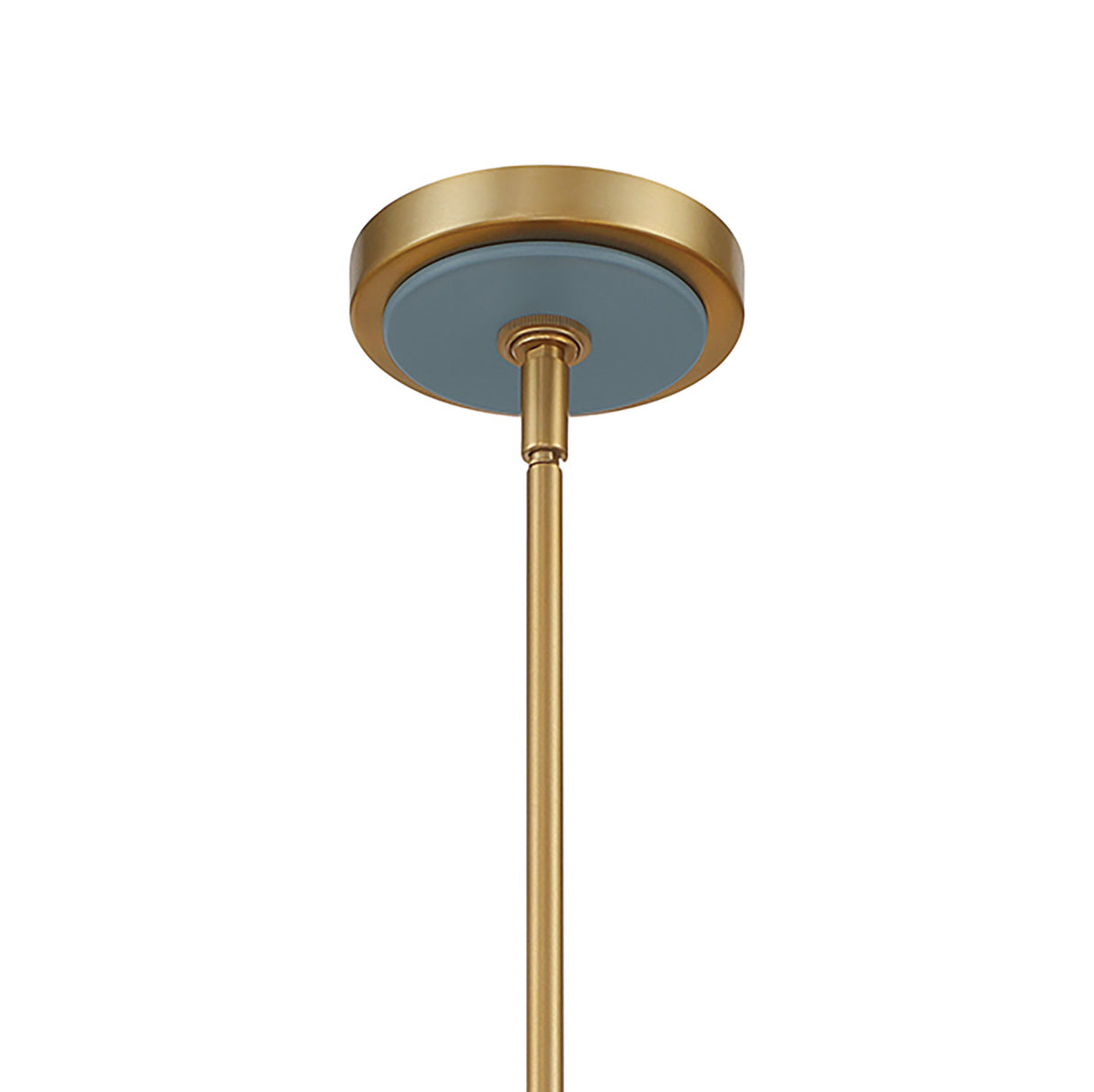 Banks 6 Light Chandelier 40", French Blue and Brass