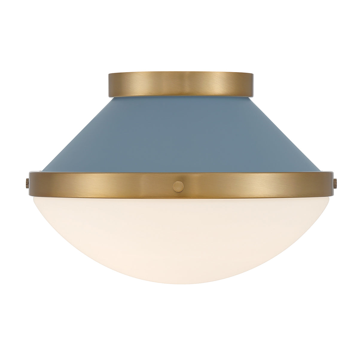 Blair Flush Mount 12", French Blue and Brass