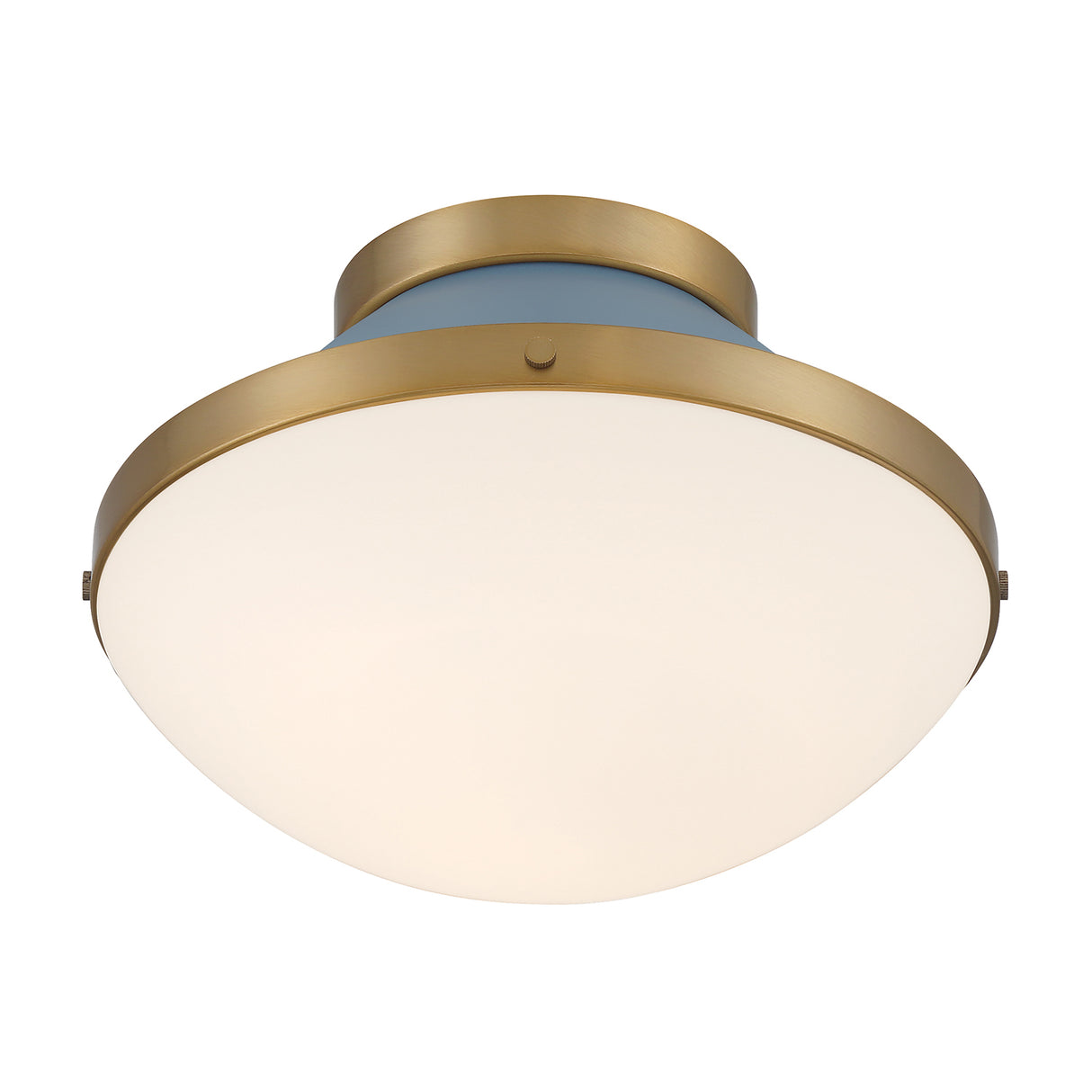 Blair Flush Mount 12", French Blue and Brass