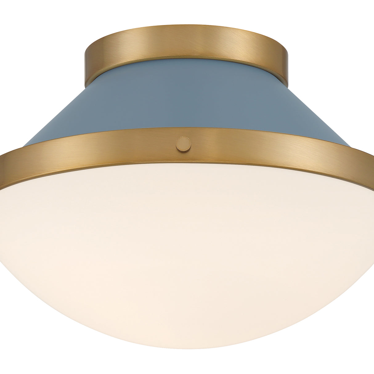 Blair Flush Mount 12", French Blue and Brass