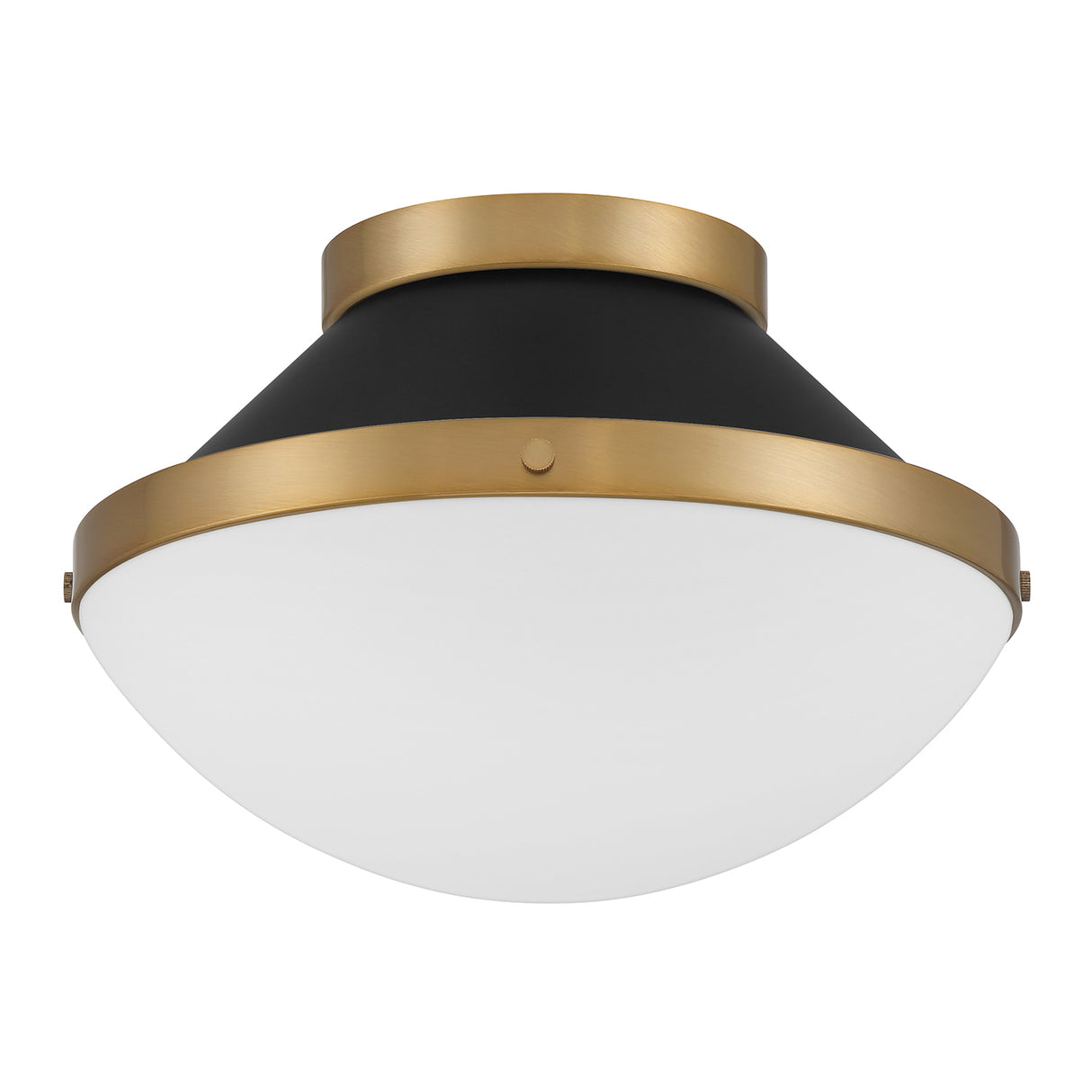 Blair Flush Mount 12", Matte Black and Brass
