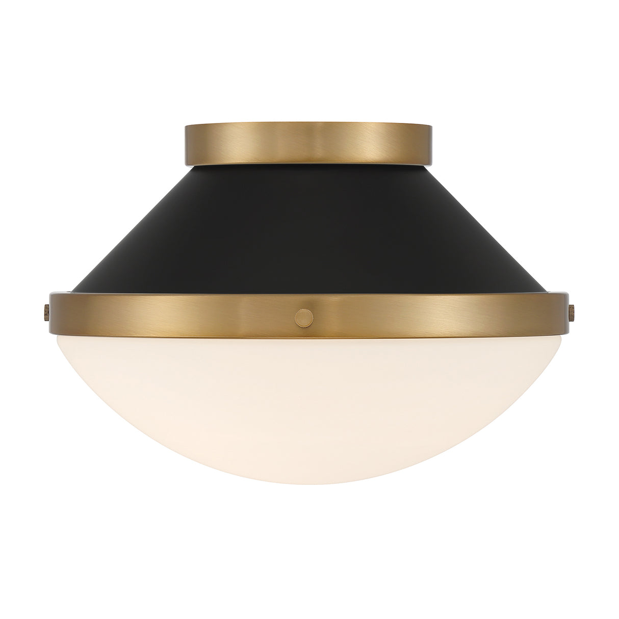 Blair Flush Mount 12", Matte Black and Brass