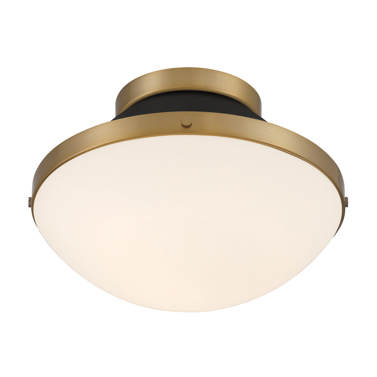 Blair Flush Mount 12", Matte Black and Brass