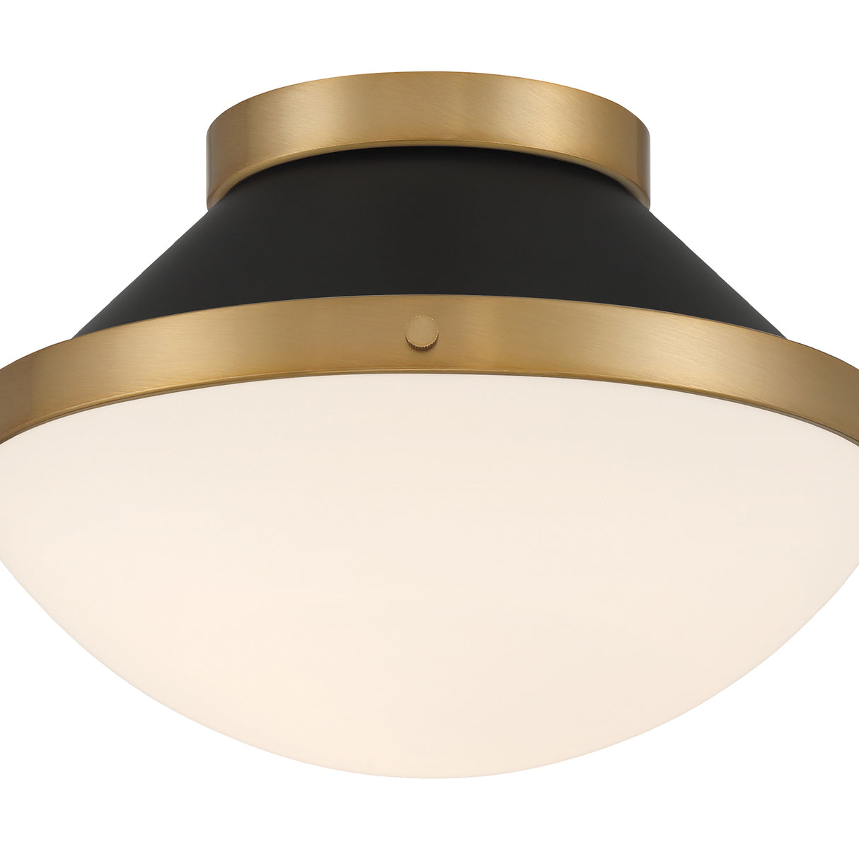 Blair Small Flush Mount 12", Matte Black and Brass
