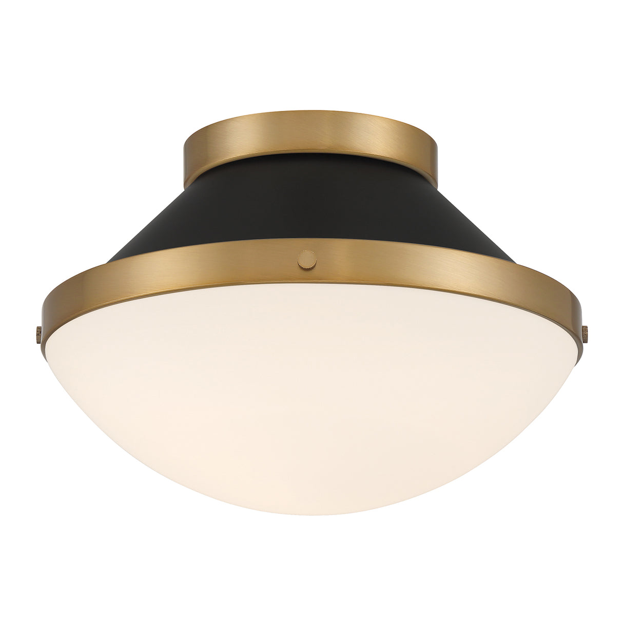 Blair Flush Mount 12", Matte Black and Brass