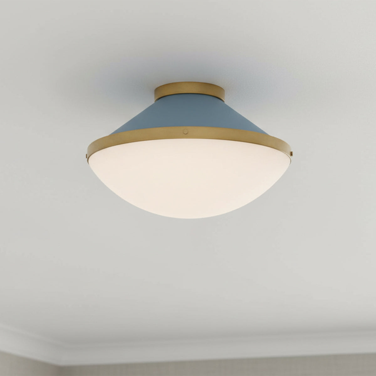 Blair Flush Mount 16" for Modern home with Blue Ceiling