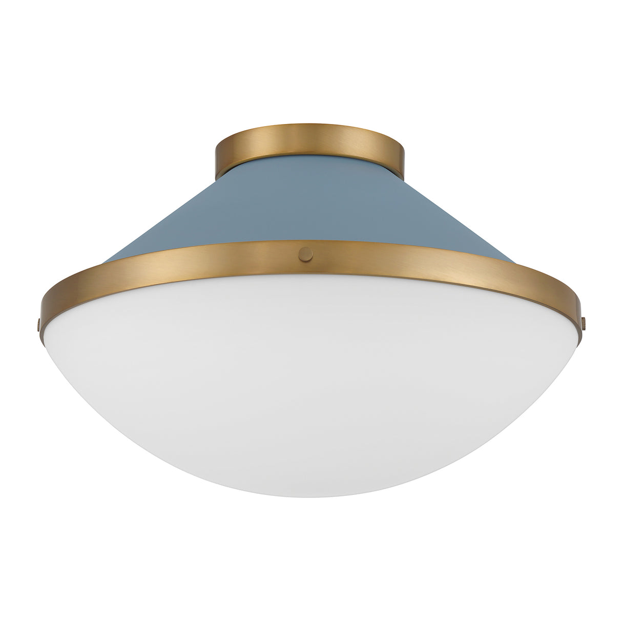 Blair Flush Mount 16", French Blue and Brass