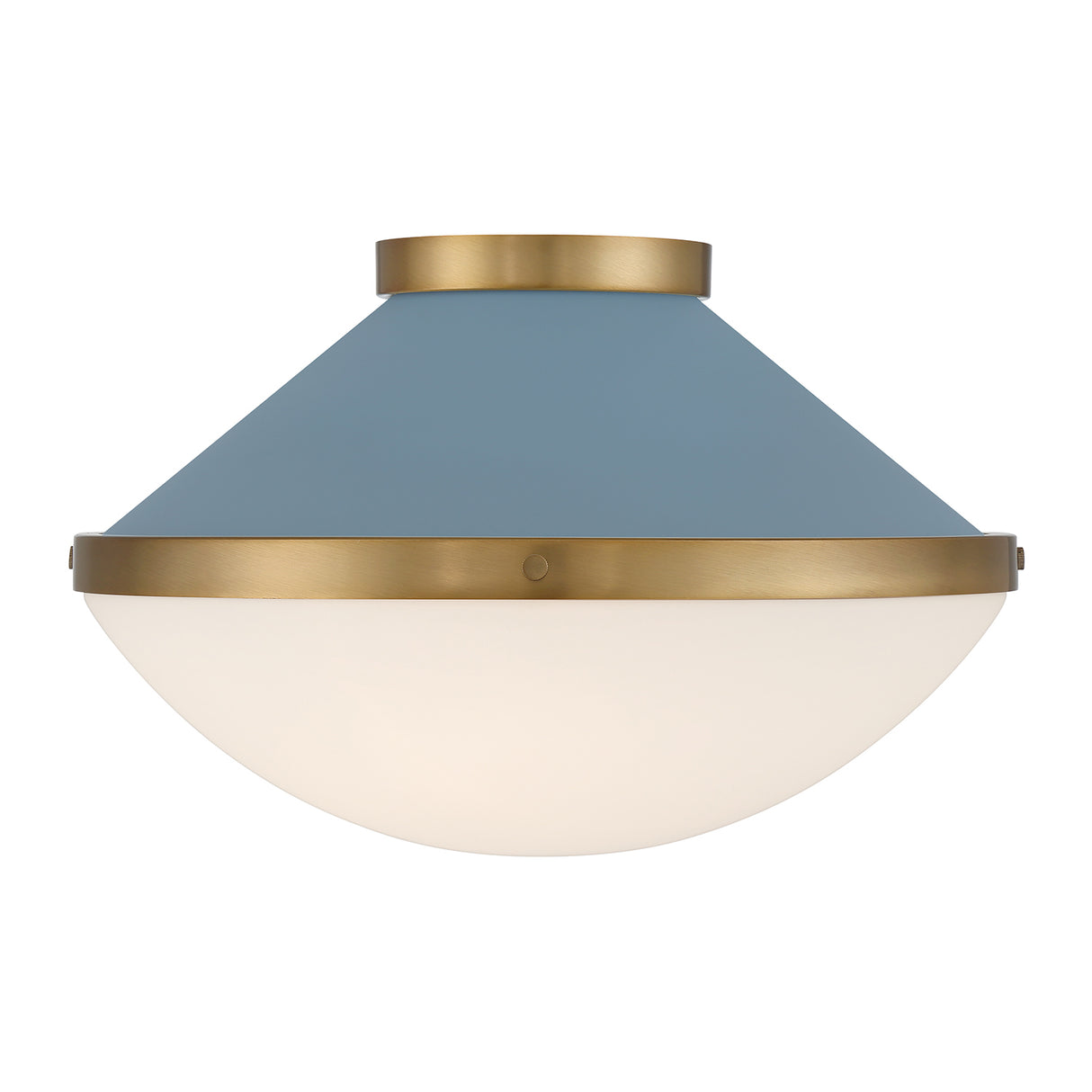 Blair Flush Mount 16", French Blue and Brass