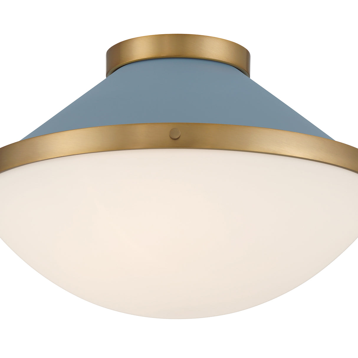 Blair Medium Flush Mount 16", French Blue and Brass