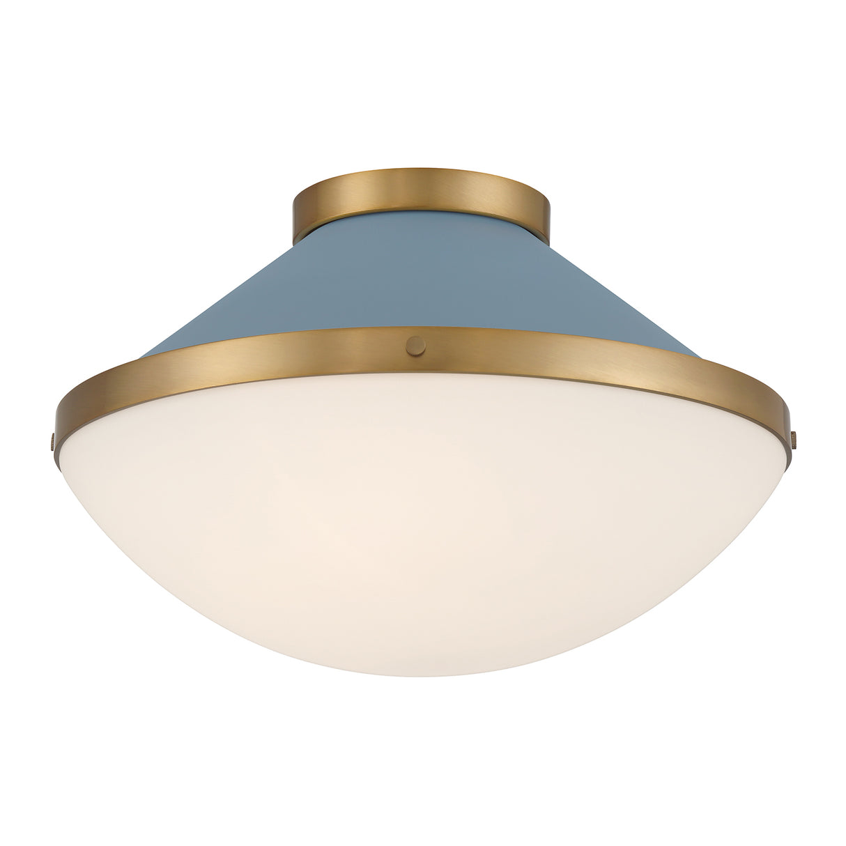 Blair Flush Mount 16", French Blue and Brass