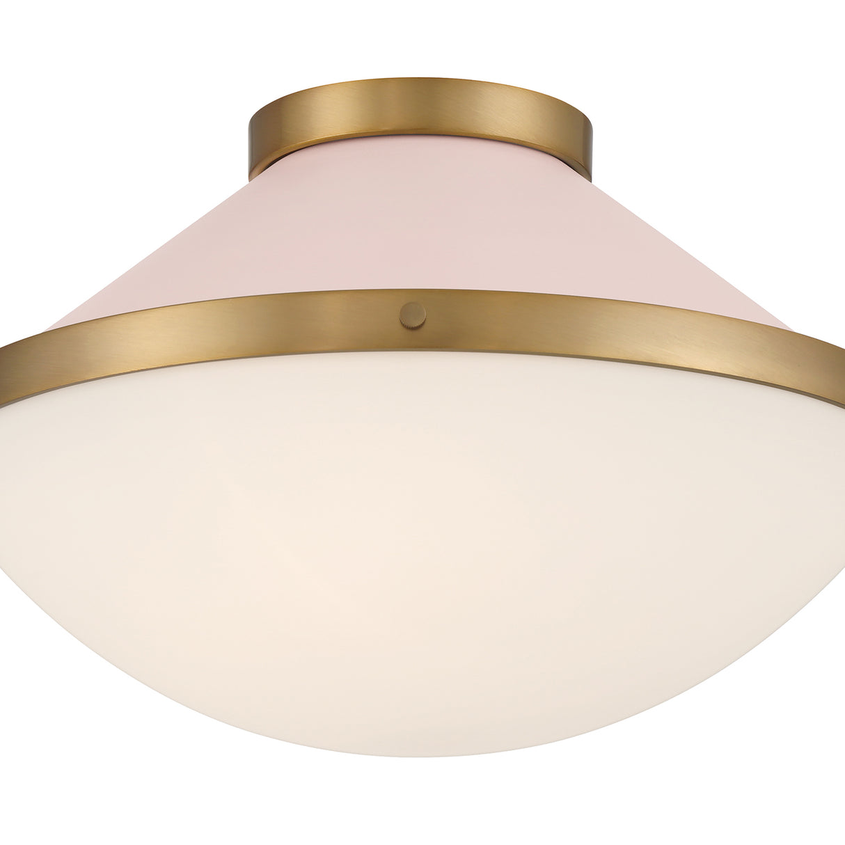 Blair Flush Mount 16", Rose Quartz and Brass