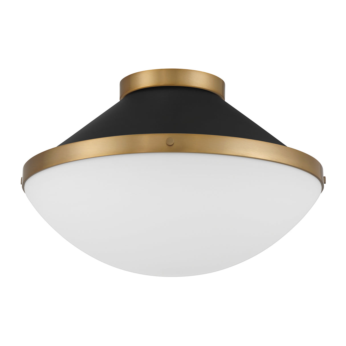 Blair Medium Flush Mount 16", Matte Black and Brass
