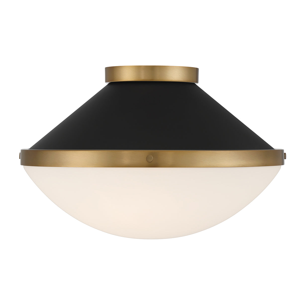 Blair Medium Flush Mount 16", Matte Black and Brass