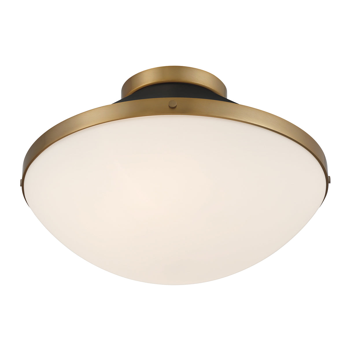 Blair Medium Flush Mount 16", Matte Black and Brass