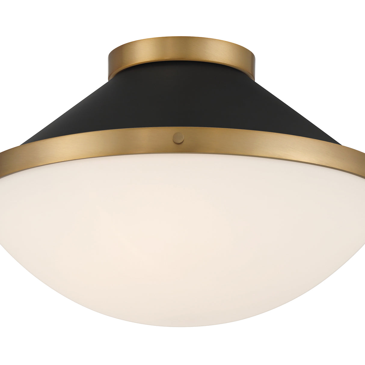 Blair Medium Flush Mount 16", Matte Black and Brass