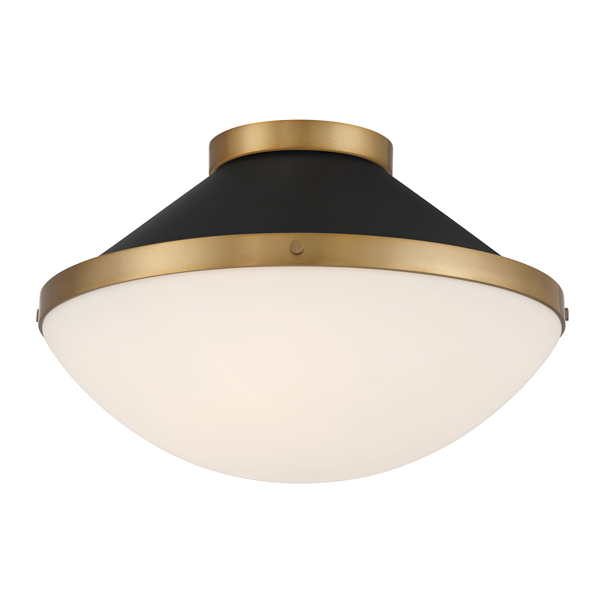 Blair Flush Mount 16", Matte Black and Brass