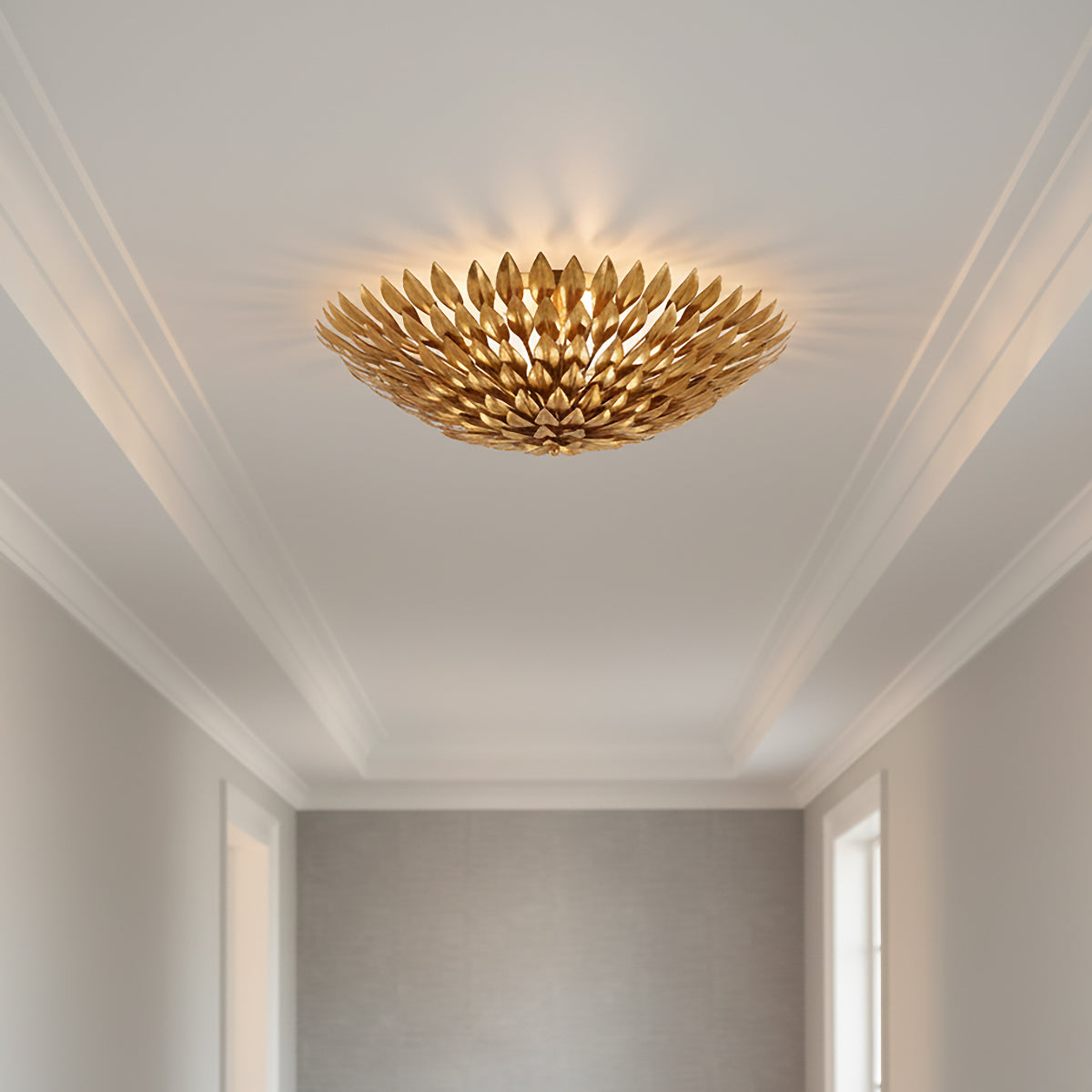 Alysa Flush Mount 24", Antique Gold for Modern home with White Walls