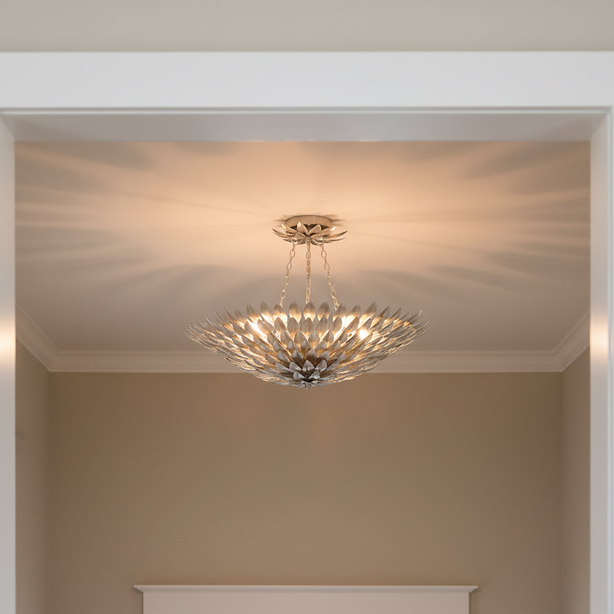 Alysa Semi-Flush 24", Antique Silver for Transitional home with Beige walls