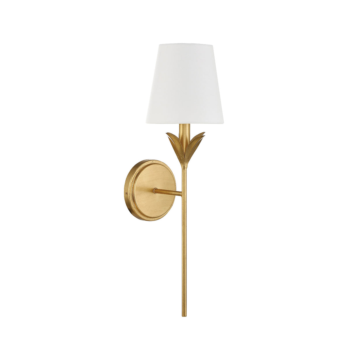Alice Single Wall Sconce 21", Antique Gold and Silk Shade