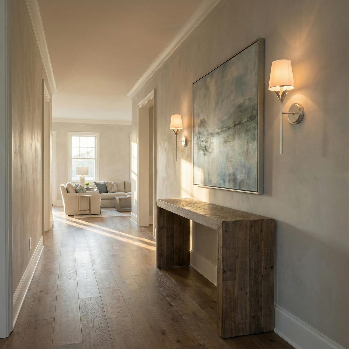 Alice Single Wall Sconce 21", Antique Silver for Transitional home with Warm Gray Walls