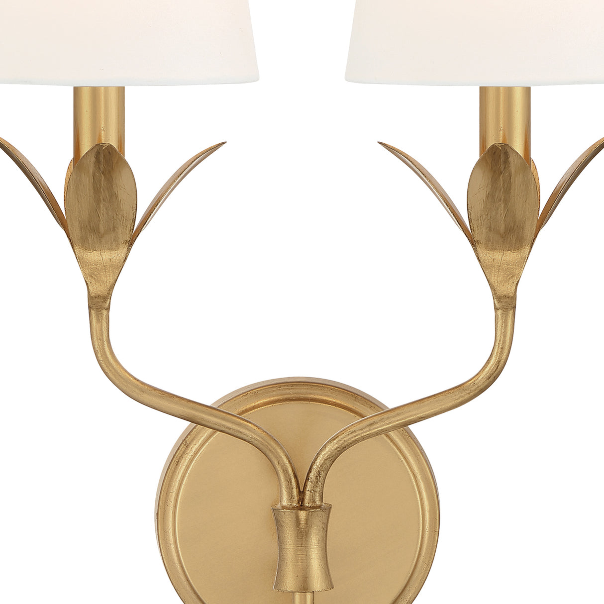 Alice Double Wall Sconce 21", Antique Gold and Silk Shade